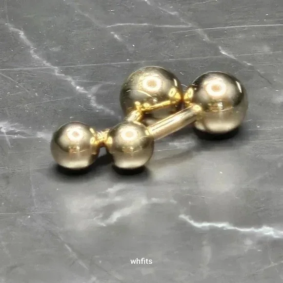 Yves Saint Laurent Gold Tone Brass Ball Cufflinks - Picture 3 of 3